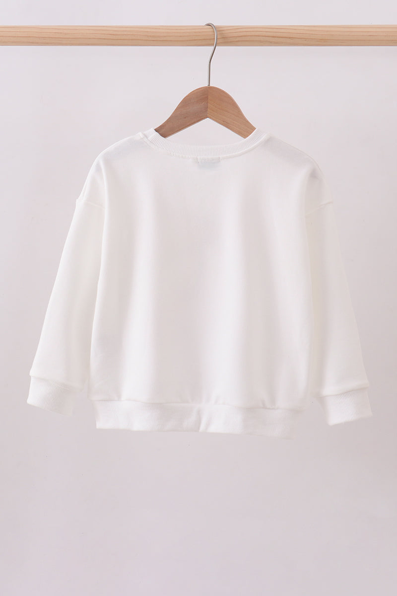 Cream Patriotic hand-sewn bow mom&me sweatshirt