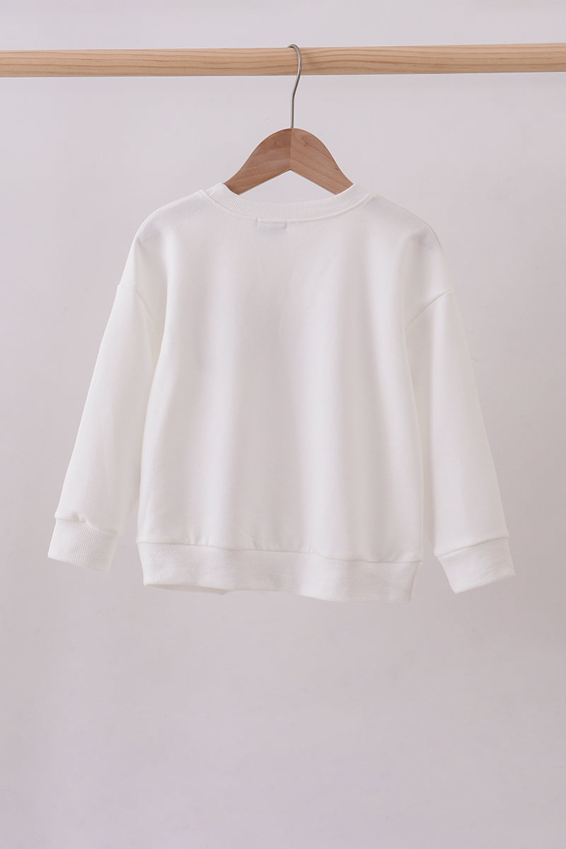 Cream Patriotic hand-sewn bow mom&me sweatshirt