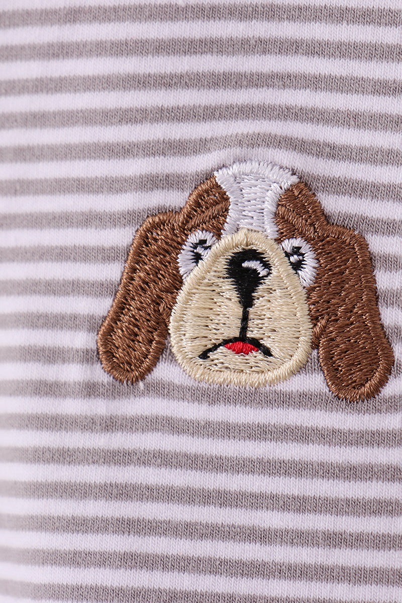 Premium Orange Tennessee stripe puppy embroidery button down shirt