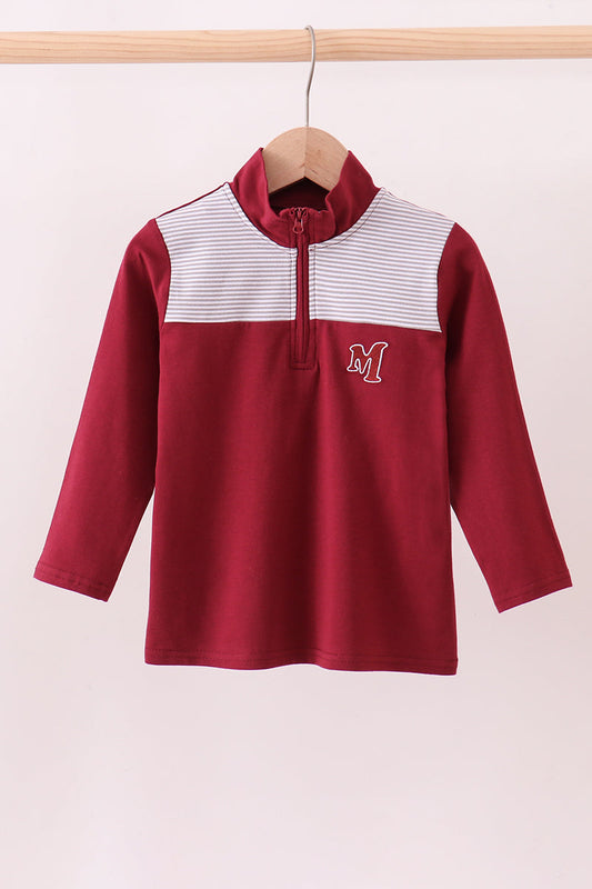 Premium Maroon Mississippi embroidery top