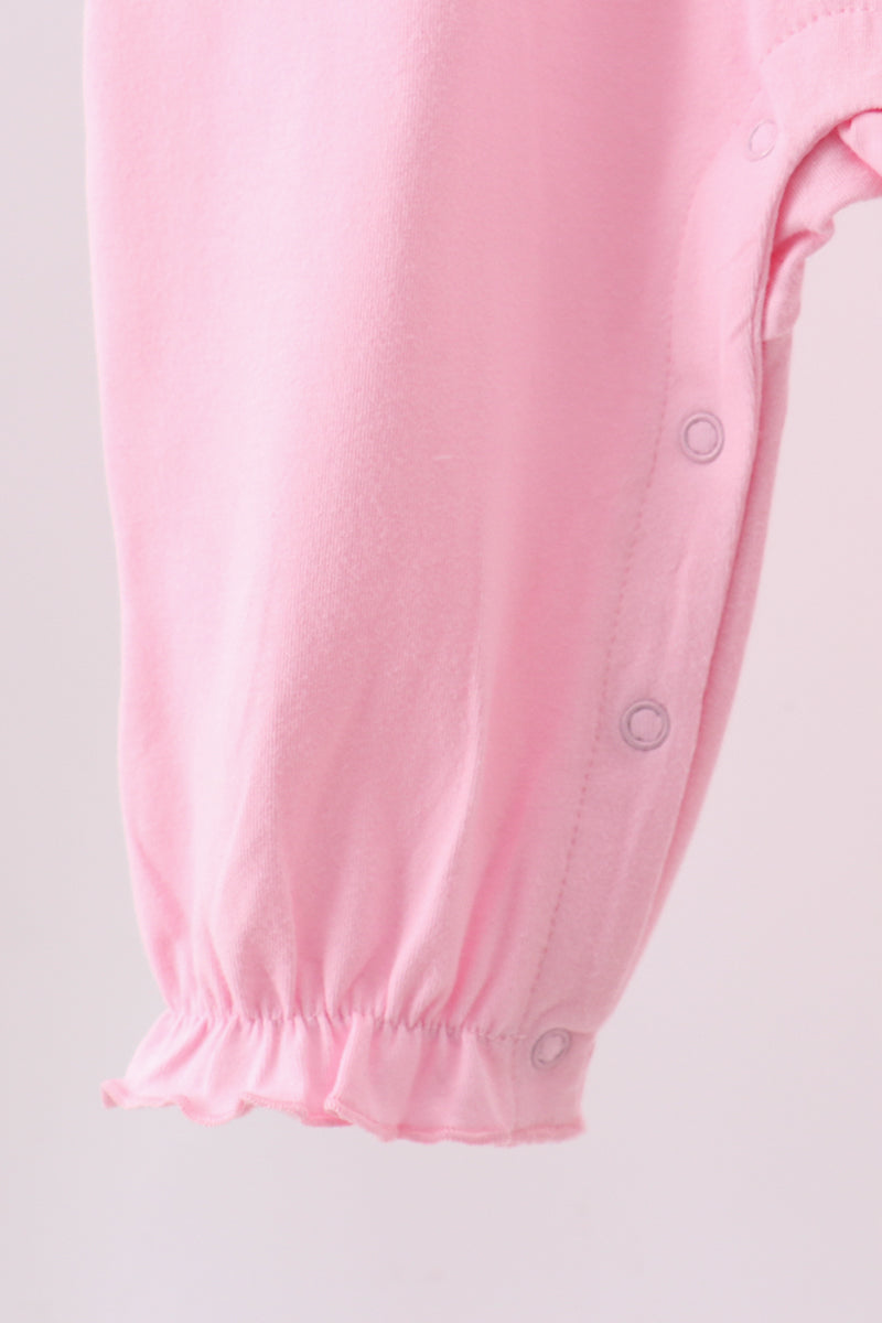 Pink bow applique romper